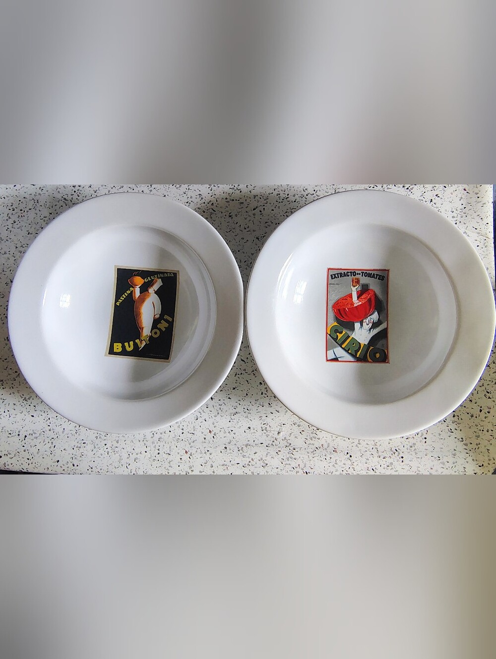 Pottery Barn Vintage Pasta Bowls Set Of 2 Italian Poster Dinnerware Date Night